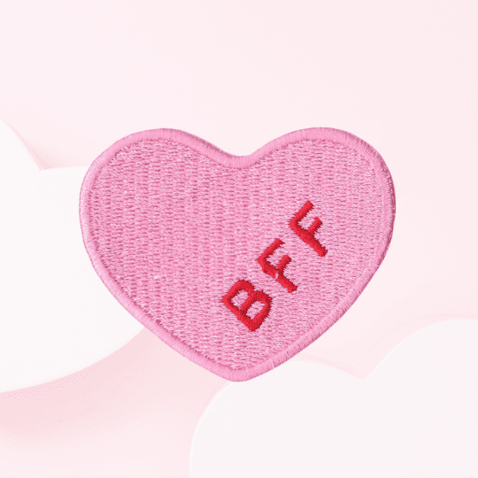 heart embroidered patch