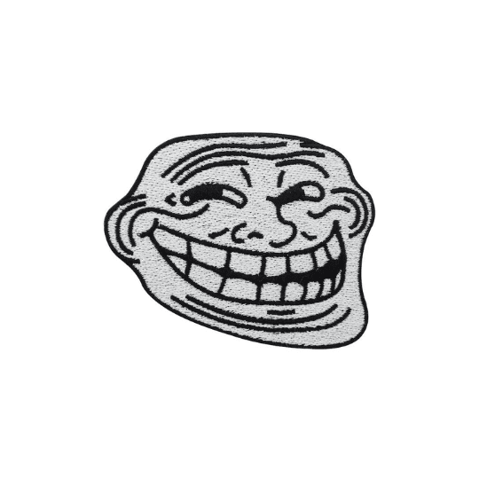 troll face embroidered patch