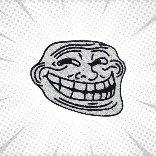 troll face embroidered patch