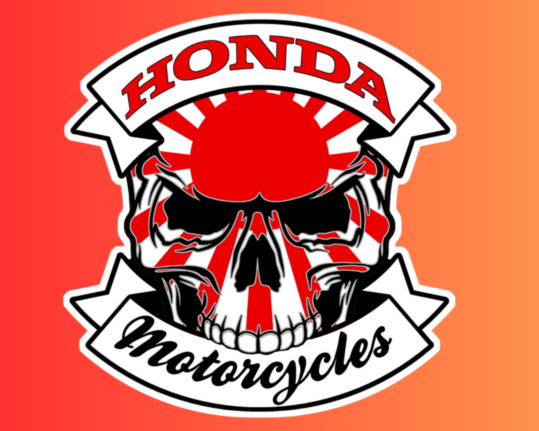 Side-by-side comparison showing a printed Honda Motorcycle design transformed into a custom embroidered patch for clothes, highlighting detailed stitching, vibrant colors, and premium craftsmanship.