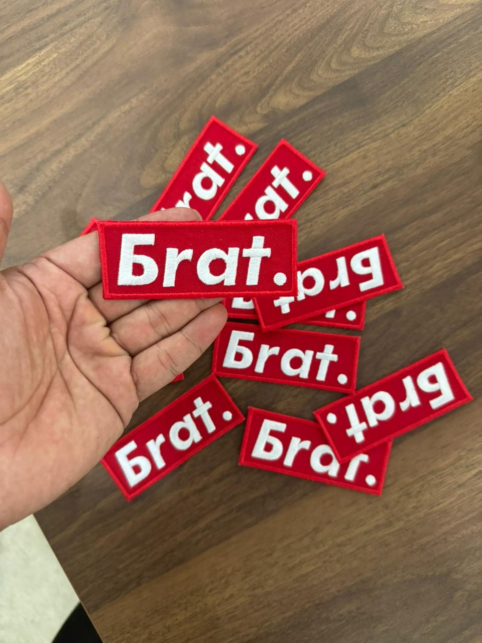 Custom embroidered patches with brand logo design, high quality logo embroidery patches used as embroidery patches for clothes and uniforms in Dubai.