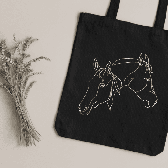 horses cotton tote bag
