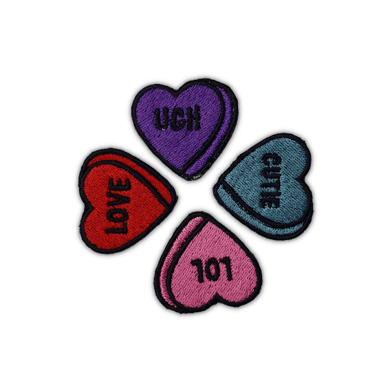 Heart Embroidered Patches