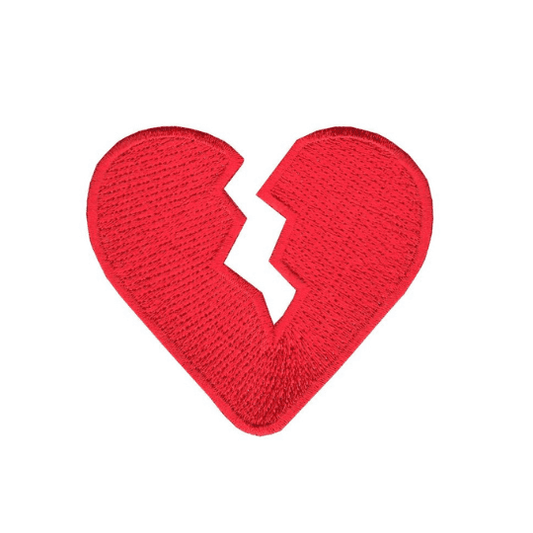 broken heart embroidery patches